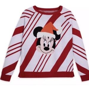 Perfect Condition Disney Minnie Mouse Candy Cane (Red and White) Knit Sweater